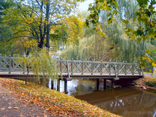 Europe; Poland; Koszalin; park; bridge; river