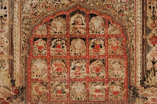 Asia; India; Orchha; Raj Mahal; fresco; mural