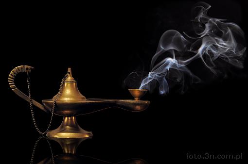 lamp; olive-oil lamp; Aladdin's lamp; smoke