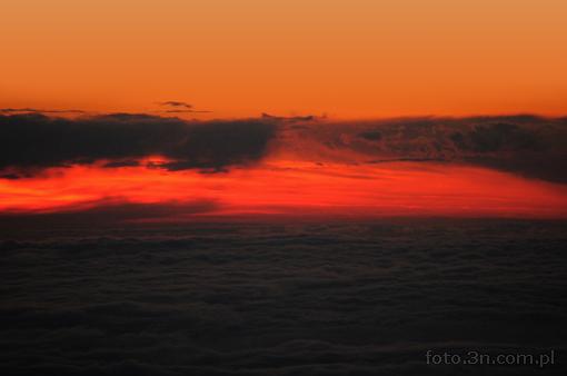 sunset; over clouds
