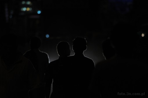 man; silhouette; night