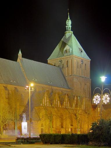 Koszalin; cathedral; night; church; gothic; Europe; Poland