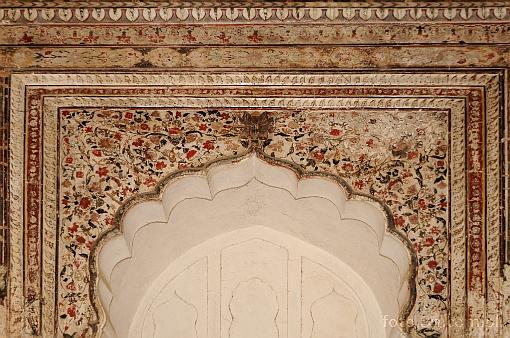 Asia; India; Orchha; Raj Mahal; fresco; mural