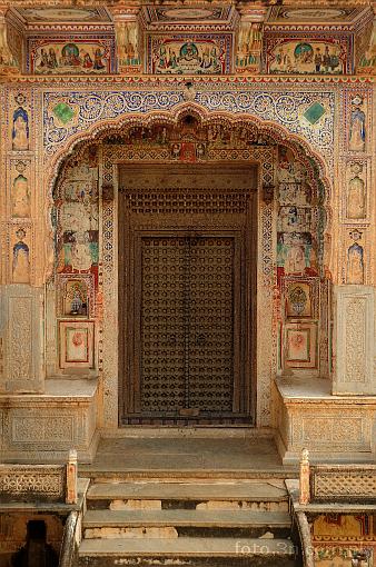 Asia; India; Mandawa; haveli; door; mural