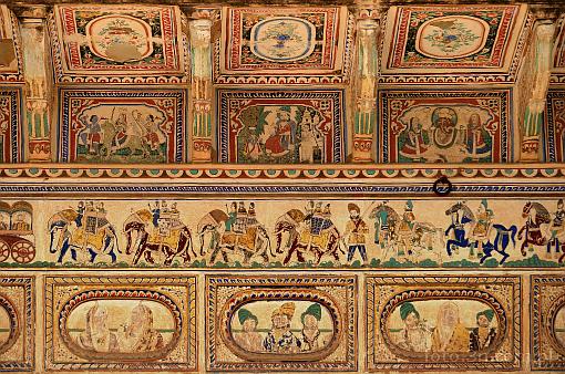 Asia; India; Mandawa; haveli; mural