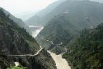 1BBT-3050; 4288 x 2848 pix; Asia, India, Himalaya, mountains, river, mountain road, widding road, precipice