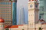 1BF1-0330; 4212 x 2798 pix; Asia, Malaysia, Kuala Lumpur, city, Sultan Abdul Samad Building, skyscraper, Petronas Towers