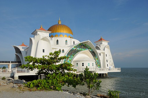 Asia; Malaysia; Malacca; Straits Mosque; Masjid Selat; dome; stained glass