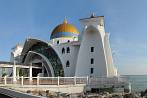 1BF2-0140; 5886 x 3909 pix; Asia, Malaysia, Malacca, Straits Mosque, Masjid Selat, dome, stained glass
