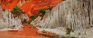 1BG2-0450; 6602 x 2791 pix; Asia, Vietnam, Mui Ne, fairy stream, mountain, stream, ravine, canyon, gorge, rock, rocks, erosion