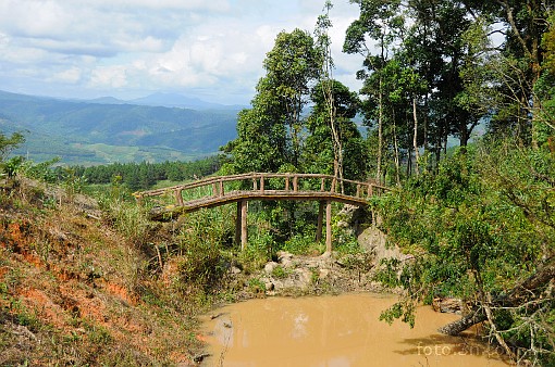 Asia; Vietnam; bridge; wooden bridge; footbridge