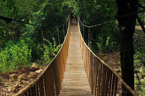 Asia; Vietnam; Yok Don; bridge; wooden bridge; suspension bridge; footbridge; rope bridge