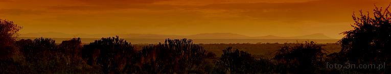 Africa; Kenya; mountains; bush; sunset