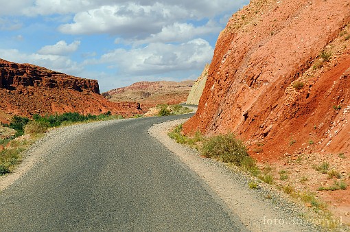 Africa; Morocco; Atlas; mountains; road; mountain road; winding road; turn