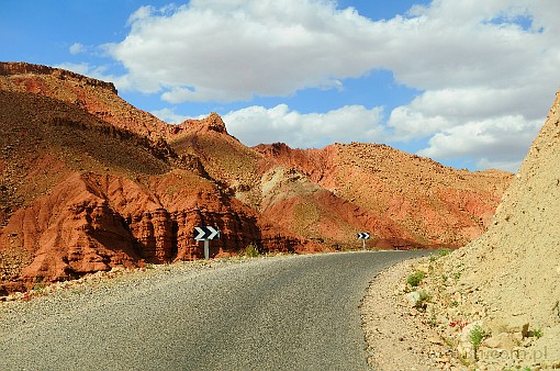 Africa; Morocco; Atlas; mountains; road; turn; mountain road