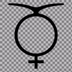 planet symbol; Mercury