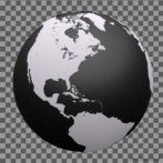 9101-0320; 3400 x 3400 pix; Earth, globe, continent, mainland, North America, South America
