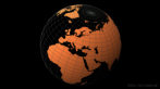 9101-1300; 1920 x 1080 pix; Earth, globe, map, cartographic grid, continent, mainland
