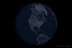 9101-1490; 4500 x 3000 pix; North America, map, globe, continent, mainland, night, cartographic grid