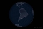 9101-1470; 4500 x 3000 pix; South America, map, globe, continent, mainland, night, cartographic grid