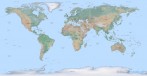 9101-4040; 10731 x 5647 pix; physical map, continent, mainland, North America, South America, Europe, Asia, Africa, Australia, capitals, terrain relief