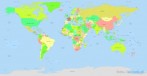 9101-5000; 11707 x 6160 pix; political map, continent, mainland, North America, South America, Europe, Asia, Africa, Australia, capitals