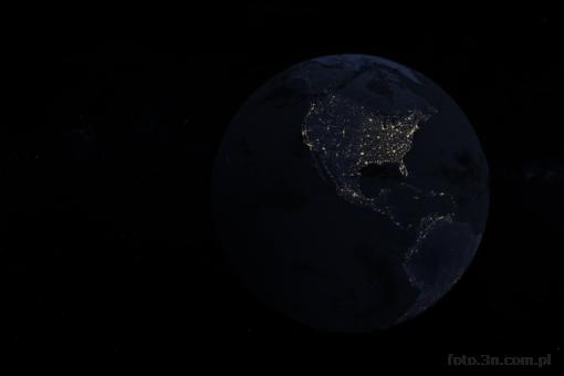 Earth; space; South America; North America; night