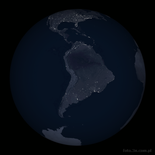 Earth; space; South America; night