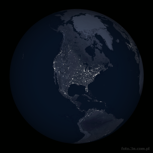 Earth; space; South America; North America; night