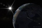 9512-0618; 6000 x 4000 pix; Earth, space, Near East, stars, night, sun, flare