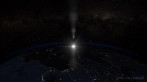 9512-0105; 5120 x 2880 pix; Earth, space, Sun, flare, stars