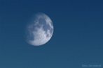 moon; full moon; quarter; day; blue sky