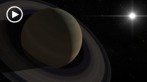 9519-0110; 1280 x 720 pix; Saturn, rings, Sun, flash, flare, stars, planet, cosmos, space