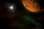 9519-4660; 4500 x 3000 pix; Venus, planet, nebula, flare, sun
