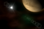 9519-4750; 4500 x 3000 pix; Venus, planet, nebula, flare, sun