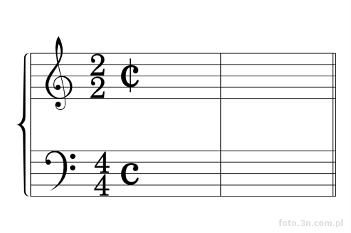 treble clef; bass clef; staff